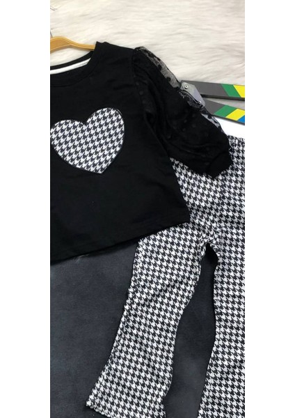 Kız Çocuk Kalp Aplike Ikili Takım - %100 Pamuklu fırsatları