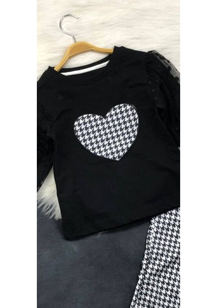 Kız Çocuk Kalp Aplike Ikili Takım - %100 Pamuklu indirimleri