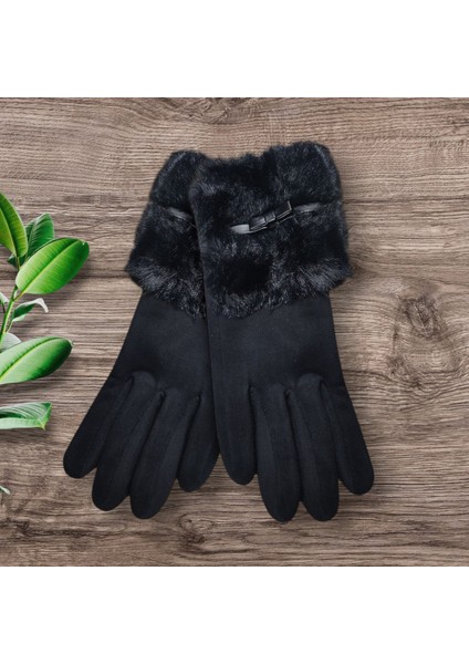Kadın Kaşmir+Kürklü Standart Beden Eldiven fiyatları