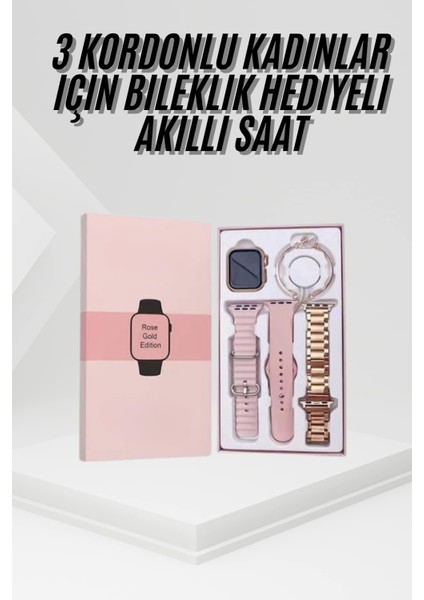 Yeni Nesil Kadın Akıllı Saat Rose Gold Android ve Ios Uyumlu