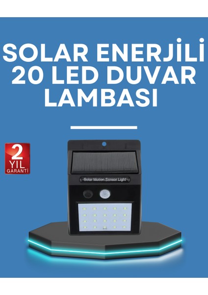 Hareket Algılamalı Solar LED Güvenlik Lambası