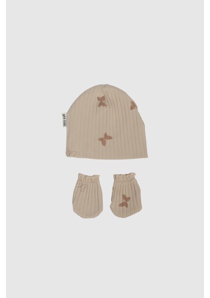 Yeni Doğan Şapka & Eldiven Seti – %100 Pamuklu Penye Extra Yumuşak Hafif Terletmez, 0-6 Ay Unisex modelleri