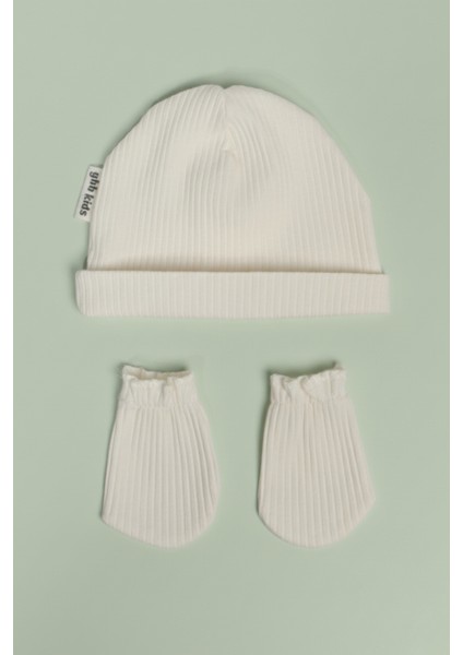 Yeni Doğan Şapka & Eldiven Seti – %100 Pamuklu Penye Extra Yumuşak Hafif Terletmez, 0-6 Ay Unisex