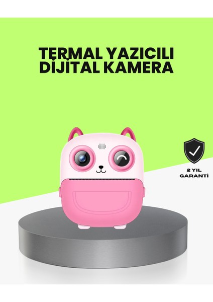 Termal Baskı Özellikli Çocuk Kamerası 1080P Video Destekli
