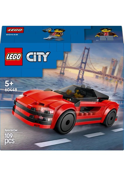 LEGO City Kırmızı Spor Araba 60448-5 Yaş ve Üzeri Çocuklar Için Yaratıcı Oyuncak Yapım Seti, Doğum Günü Hediyesi (109 Parça) fiyatları