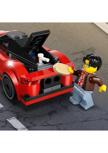 LEGO City Kırmızı Spor Araba 60448-5 Yaş ve Üzeri Çocuklar Için Yaratıcı Oyuncak Yapım Seti, Doğum Günü Hediyesi (109 Parça) modelleri