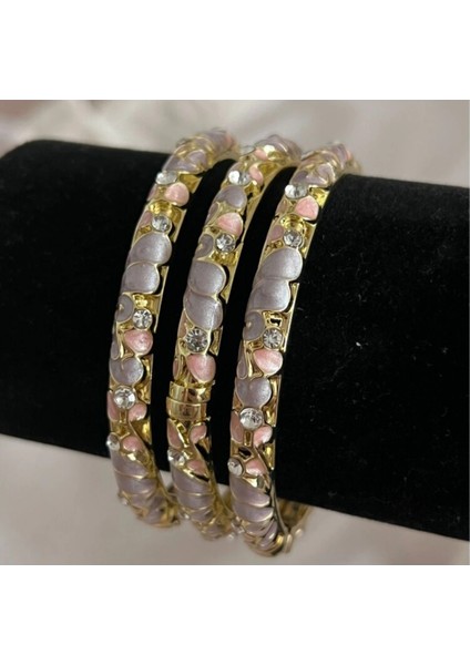 Mineli Lila Renkli Taşlı Kelepçe Bileklik fiyatları