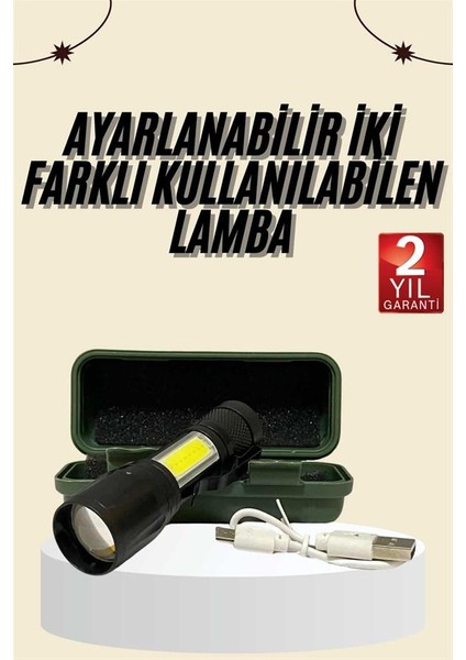 Uzun Menzilli Şarjlı El Feneri Uzun Ömürlü LED Işık Lamba fiyatları