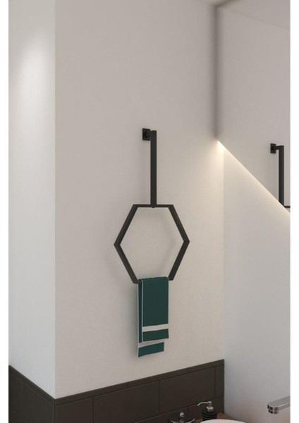 Duvar Montajlı Altıgen Havlu Askısı Modern Minimalist Metal Banyo Havlu Halkası Banyo Toparlayıcı fiyatları