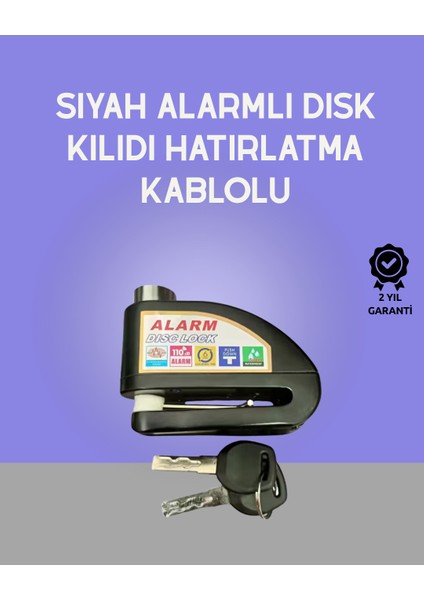 Yüksek Sesli 110DB Çelik Disk Kilidi Su Geçirmez