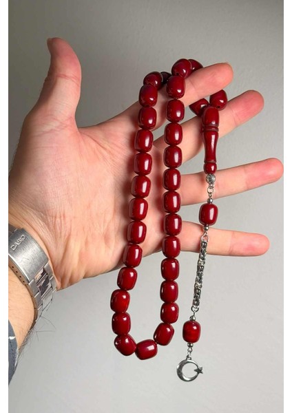 Büyük Boy Koyu Bordo Renk Uçak Camı Tesbih