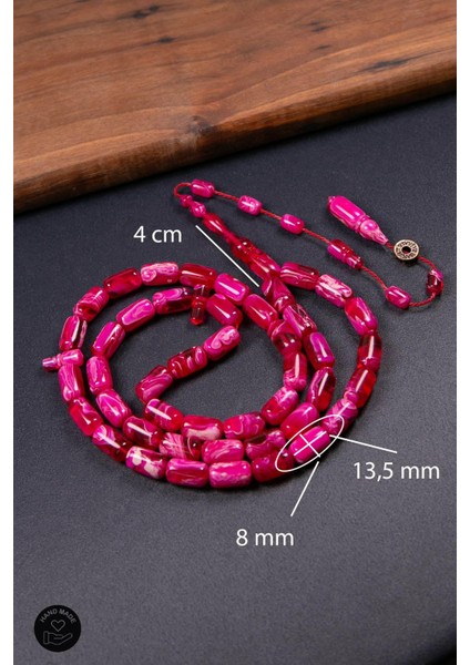Ebruli Pembe Renk Özel Seri 45 Taneli Bakalit Sıkma Tesbih