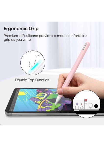 Apple Pencil Pro & Apple Pencil 2. Nesil Için Uyumlu Koruyucu Esnek Silikon Kılıf (Kalem Değildir!) modelleri