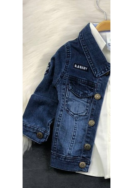 Erkek Çocuk 3'lü Kot Takımı - Gömlek - Ceket - Pantolon - %100 Pamuklu modelleri