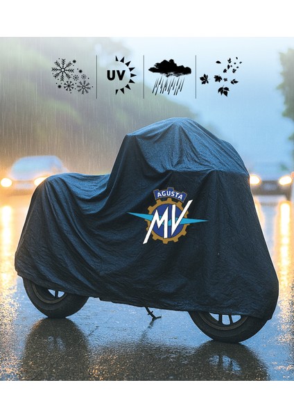 Mv Agusta F3 800 Motor Branda Siyah Su Geçirmez Logolu Motosiklet Brandası