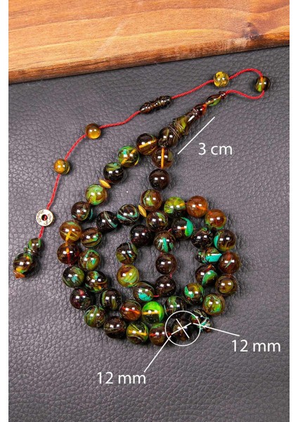 Alacalı Yeşil 45 Taneli Özel Seri Bakalit Sıkma Tesbih