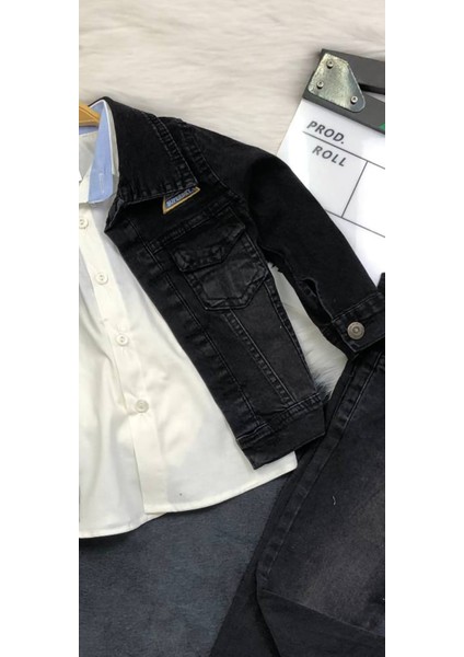 Erkek Çocuk 3'lü Kot Takımı - Gömlek - Ceket - Pantolon - %100 Pamuklu fiyatları