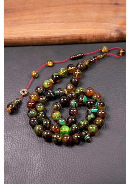 Alacalı Yeşil 45 Taneli Özel Seri Bakalit Sıkma Tesbih fiyatları