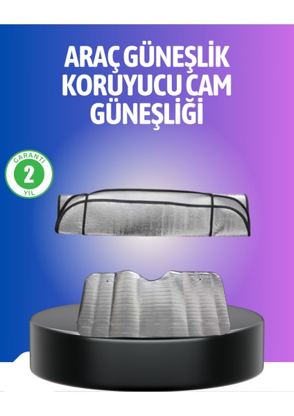 Metalize Reflektör Yüzeyli Uv Koruyucu Araç Güneşliği – Serin ve Güvenli Sürüşler Için