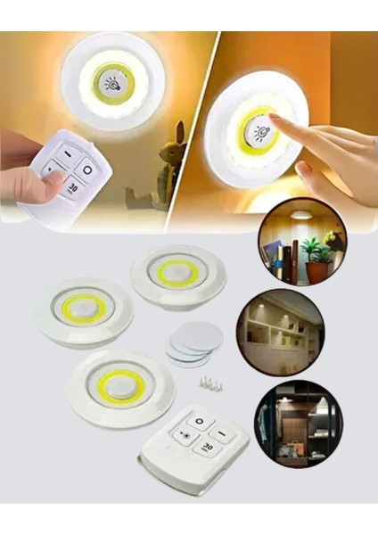 Kablosuz Gün Işığı 3’lü LED Spot Lamba Kumandalı fiyatları