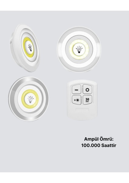 Kablosuz Gün Işığı 3’lü LED Spot Lamba Kumandalı indirimleri