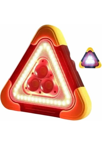 Işıklı Ikaz Lambası Reflektör Şarjlı Işıklı Üçgen LED Acil Durum Feneri