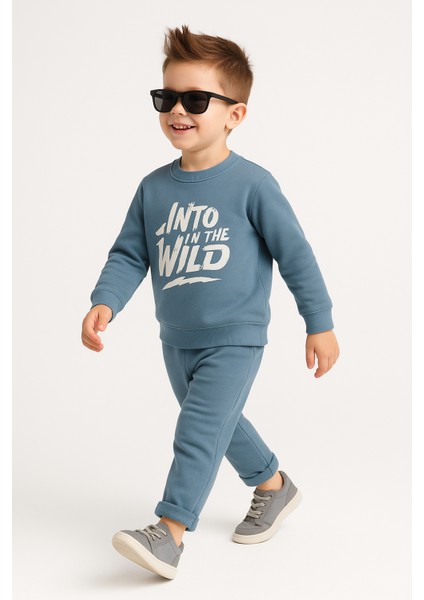 Erkek Çocuk Mevsimlik Kışlık Eşofman Takımı Pamuklu Şardonlu Sweatshirt Alt 3-4-5-6 Yaş