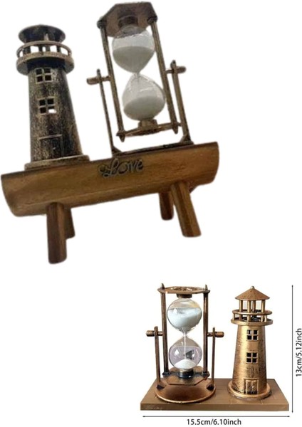 Hediyelik Eşya Retro Deniz Fenerli Kum Saati Ahşap Görünümlü Dekoratif Eşya indirimleri
