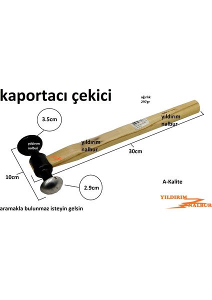 Kaportacı Çekiç Kaportacı Çekici Yumurta Kafa Yuvarlak Baş Siyah fiyatları