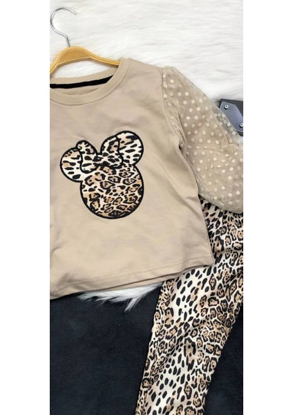 Kız Çocuk Leopar Mouse Ikili Takım - %100 Pamuklu fiyatları