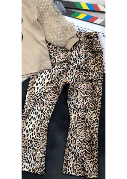 Kız Çocuk Leopar Mouse Ikili Takım - %100 Pamuklu modelleri