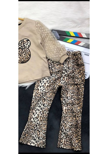 Kız Çocuk Leopar Mouse Ikili Takım - %100 Pamuklu fırsatları