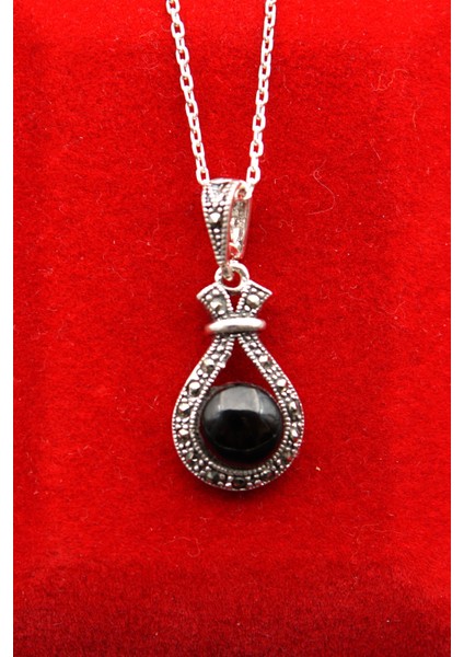 925 Ayar Kadın Oltu Taşı Kadın Kolye SK000108