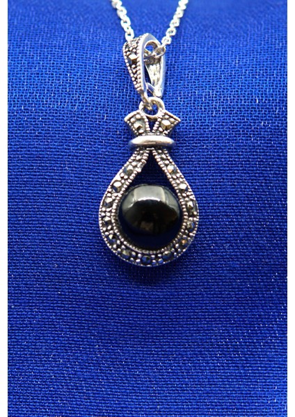 925 Ayar Kadın Oltu Taşı Kadın Kolye SK000108 fiyatları