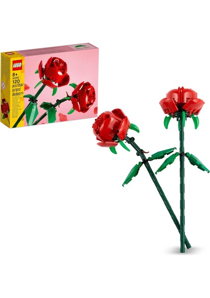 LEGO Icons Gül 40460 - Dekoratif, Koleksiyonluk ve Sergilenebilir Çiçek Modeli Yapım Seti (120 Parça)
