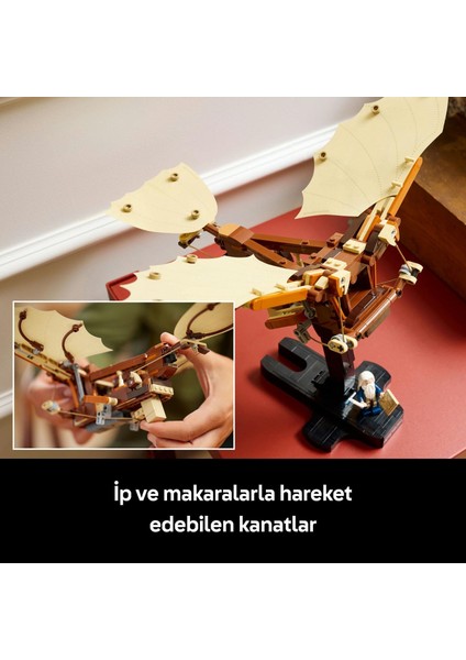 LEGO Icons Leonardo Da Vinci’nin Uçan Makinesi 10363 – Tarih ve Havacılık Meraklısı Yetişkinlere Özel Dekoratif Yapım Seti, Hediye Fikri (493 Parça) modelleri