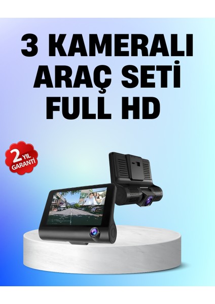 Full Hd 1080P 3 Kameralı Araç Dvr – Gece Görüşlü ve G-Sensörlü Güvenlik Çözümü