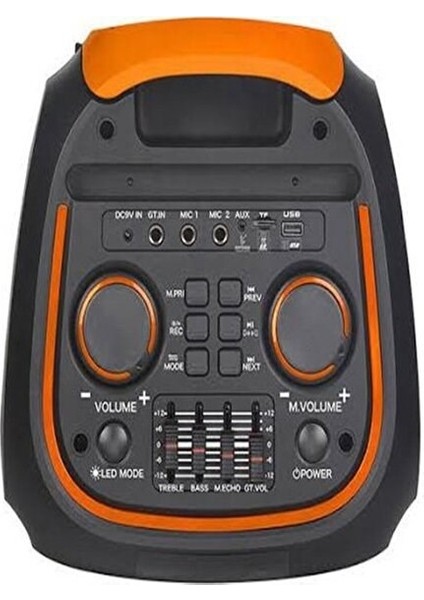 NDR-1098 8" Taşınabilir Büyük Boy Rgb Bluetooth Kablosuz Mikrofonlu Parti Hoparlörü