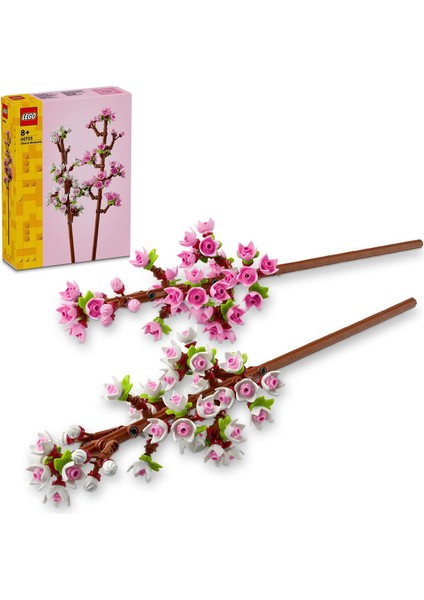 LEGO Botanicals 40725 Kiraz Çiçekleri – 8 Yaş ve Üzeri Yaratıcı Çocuklar Için Inşa Edilebilen Çiçek Modeli, Kutlama ve Doğum Günü Için Anlamlı Hediye Fikri, Dekoratif Yapım Seti