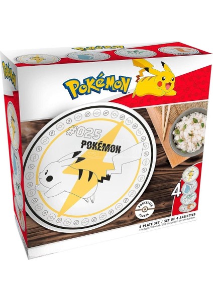 Pokemon Set Of 4 Starters Plates + Pikachu 21 cm Tabak Seti - ABYTAB042 fiyatları