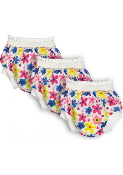 Sema Baby 3'lü Desenli Lüks Alıştırma Külodu No.1 10-15 kg - Flowers