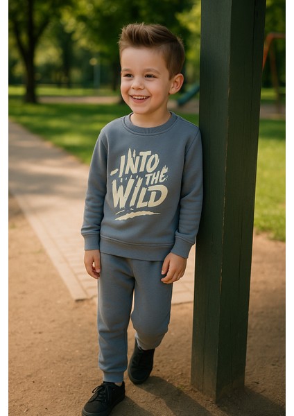 Erkek Çocuk Mevsimlik Kışlık Eşofman Takımı Pamuklu Şardonlu Sweatshirt Alt 3-4-5-6 Yaş