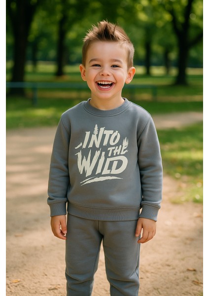 Erkek Çocuk Mevsimlik Kışlık Eşofman Takımı Pamuklu Şardonlu Sweatshirt Alt 3-4-5-6 Yaş