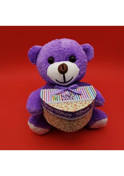 Sevimli Kalp Kutulu Peluş Ayıcık ( Lisinya )