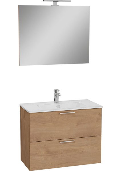 Mia 67093 Banyo Dolabı Seti Çekmeceli 80 cm Altın Meşe