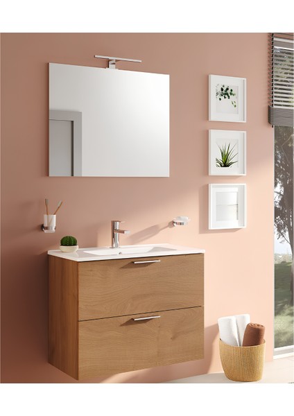 Mia 67093 Banyo Dolabı Seti Çekmeceli 80 cm Altın Meşe fiyatları