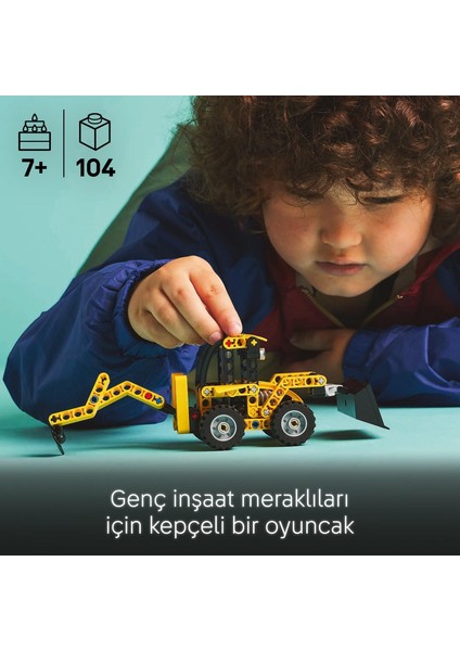 LEGO Technic Kazıcı Yükleyici 42197 – 7 Yaş ve Üzeri Kız ve Erkek Çocukları Için Arka Kazıcı, Kepçe ve Dengeleyici Içeren Yapım Seti, Hediye Fikri (104 Parça) modelleri
