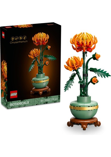 LEGO Icons Krizantem 10368 - Yetişkinler Için Dekoratif Kasımpatı Çiçeği Yapım Seti (278 Parça)