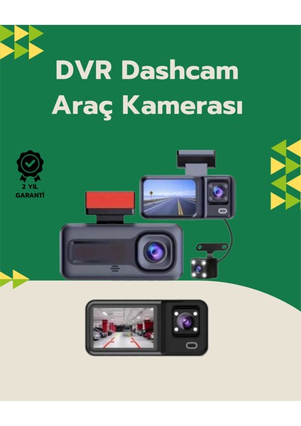 Tam Kapsamlı Araç Güvenliği: 3 Kameralı Full Hd Kayıt Sistemi ile Ön, Iç ve Arka Görüş