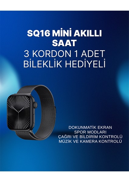 Mini Series 10 Akıllı Saat | 3 Kordon + Bileklik Hediyeli, Tüm Telefonlarla Uyumlu fiyatları